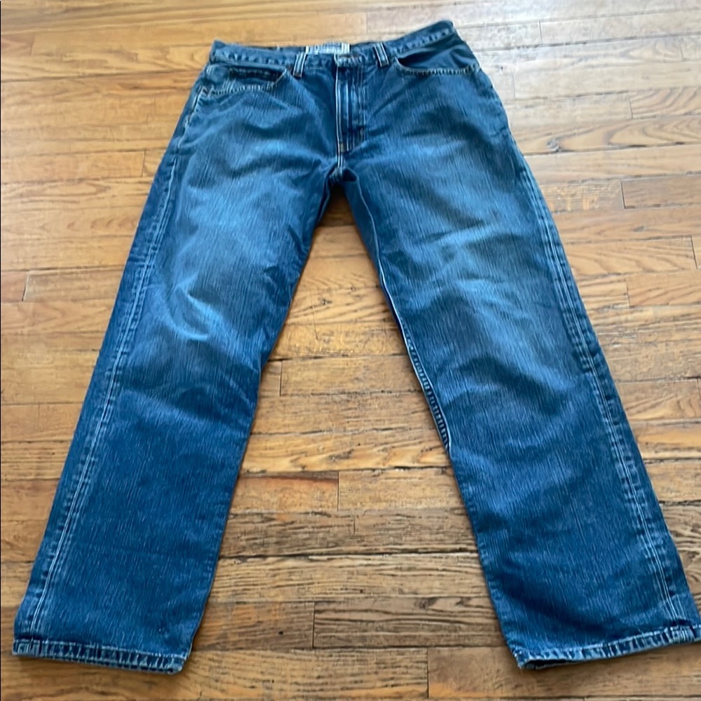 old Navy Relaxed Blue Jeans with Straight Leg and Durable Seams